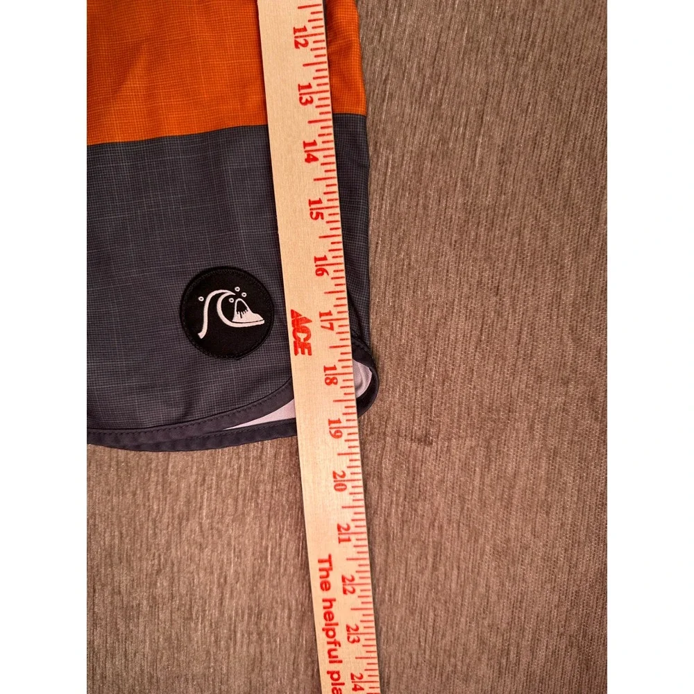 Quiksilver Highline Board Shorts Mens 36 Striped Orange Grey Recycled Swim Trunk